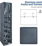 8 Tier Clear PVC Hanging Organizer With Zipper, Sweater Storage Shelves With Cover, Shoe Organizer for Closet, Grey - Image 6