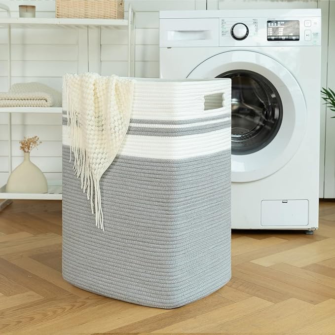 OIAHOMY 91L Laundry Hamper, XXXLarge Collapsible Laundry Basket Gray - Image 2