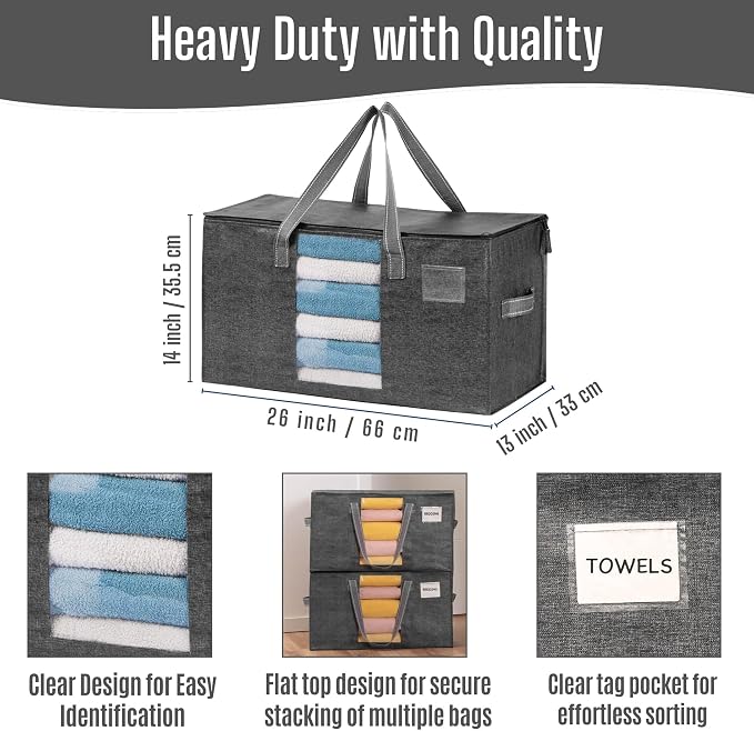 VENO Moving Bags, Wide Open Top, Clear Window, Gray, 8 Pack - Image 4