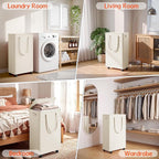 Slim Laundry Hamper with Wheels,18 Gal (70L) Rolling Laundry Basket with lid and wheels Clothes Hamper Foldable Tall Dirty Clothes Basket Sturdy Collapsible Clothes Hamper for Dorm,Laundry Room - Image 7