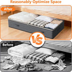90L Under Bed Storage Containers,4-Pack Closet Organizer Storage Bins ,Grey | for Organization and Storage Clothes, Shoes, Blankets & Pillows,Visible Transparent Top Storage Bins with Lids - Image 6