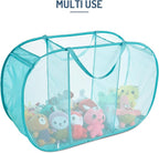 Seiritex Mesh Popup Laundry Hamper 3 Compartment Sortable Horizontal Collapsible Laundry Basket for Clothes Laundry Room Bedroom Toys Travel (Turquoise Blue) - Image 5