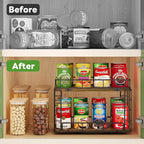 360° Rotating Lazy Susan Can Organizer for Pantry, Holds 26 Cans, Black - Image 5