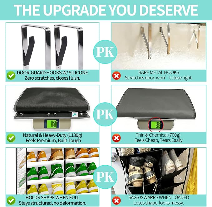 Shoe Rack for Door, Over Door Shoe Organizer for Closet - Image 6