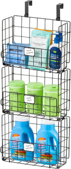 IRIS USA Over The Door Organizer, 3 Pack, Hanging or Wall Mount Wire Basket by IRISUSA