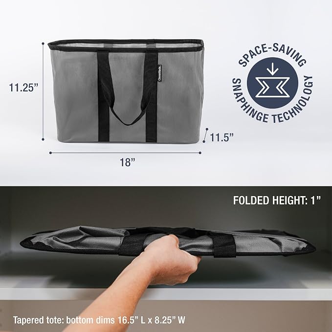 CleverMade EcoBasket Collapsible Grocery Tote, 30L Structured Tote Bag - Image 2