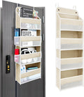 Over the Door Organizer 4 Shelves & 4 Side Pockets, Hanging Door Storage by Unknown