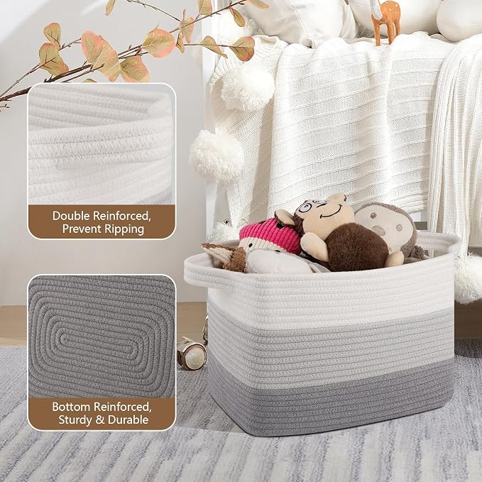 OIASKET Storage Basket for Organizing 3 Pack, Woven Baskets for Storage - Image 3