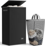 SOLEDI 100L Laundry Hamper with Lid, Large Collapsible Laundry Basket by SOLEDI