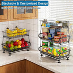 OKZEST 3-Tier Rolling Pantry Floor Organizers and Storage Cart with Wheels - Image 7