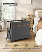 SONGMICS Laundry Hamper, 155L, 4 Sections, Collapsible X-Frame - Image 2