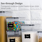 CHEFSTORY Airtight Food Storage Containers Set, 14 PCS Kitchen Storage Containers with Lids for Flour, Sugar and Cereal, Plastic Dry Food Canisters for Pantry Organization and Storage - Image 8