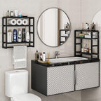 Galood Over The Toilet Storage Bathroom Shelves Wall Mounted Black Sets - Image 3
