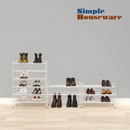 Simple Houseware 3-Tier Stackable Mesh Shoe Rack, White - Image 6