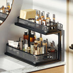 2-Pack 18.5 IN Depth Under Sink Organizer With Next-Gen Ball-Bearing Slides,Sophisticated Mesh 2-Tier Pull Out Shelf for Kitchen & Bathroom,Fits Small Items-Black - Image 7