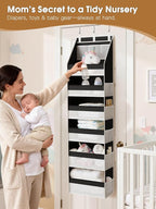 Criusia 2 Pack Over the Door Organizer, Heavy-Duty 6-Shelf Hanging Storage with 13 Mesh Pockets, 55lbs Capacity Behind the Door Storage for Nursery, Bathroom, Bedroom, and Dorm, Black - Image 4