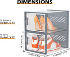 SIMPDIY XL Clear Shoe Storage Boxes, Stackable Shoe Organizer for Closet - Image 3