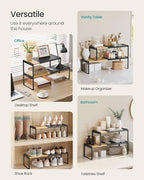 SONGMICS HOME Spice Rack, Expandable Cupboard Shelf Orgnizer,Bamboo - Image 6