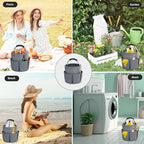 17L Cleaning Caddy with Handle, Cleaning Supplies Organizer, Foldable Storage Basket, Cleaning Supply Caddy, Portable Multi Cleaning Bucket Bag for Home, Garden (Grey) - Image 7