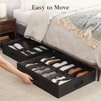Lifewit Under Bed Shoe Storage Organizer 2 Pack(12 Shoes Cells), 4.3 Inches Profile Fabric Shoes Container Box with Clear Cover, Foldable Storage Bag with 2 Handles, Fits 12 to 24 Pairs - Image 7