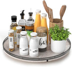 AMH 16-Inch Whitewashed Farmhouse Oak Lazy Susan Organizer by AMH