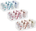 HBlife Clear Acrylic Kids Shoe Rack for Closet Organizers and Storage, Small Shoe Rack 4 Sections Toddler Baby Shoe Storage Organizer Stackable Shoe Shelf,Desk File Sorter Book Purse Organizer(3 Pack) by HBlife