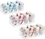 HBlife Clear Acrylic Kids Shoe Rack for Closet Organizers and Storage, Small Shoe Rack 4 Sections Toddler Baby Shoe Storage Organizer Stackable Shoe Shelf,Desk File Sorter Book Purse Organizer(3 Pack) by HBlife