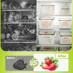 5 Pack Fruit Storage Containers for Fridge, Plastic Fruit Containers Set - Image 4
