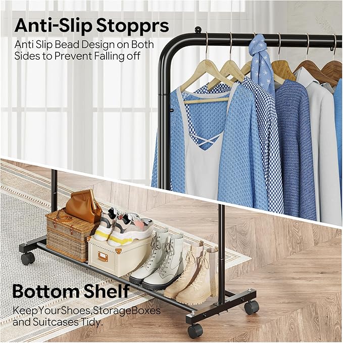 Simple Trending Clothing Rack, Portable Garment Rack, Clothes Rack, Black - Image 5