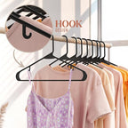 Plastic Hangers 50 Pack Black - Clothes Hangers - Makes The Perfect Coat Hanger and General Space Saving Hangers for Closet and New Apartment Essentials - Percheros Ganchos para Colgar Ropa Hangars - Image 5