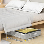 4.5 Inches Under Bed Storage Containers with Sturdy Sidewalls/Bottom and Reinforced Handles，Low Profile Underbed Storage for Clothes,Shoes,Pillows and Blankets with Zips and Clear Windows,4 Pack - Image 6