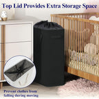 Optish 50L Slim Laundry Hamper, Small Laundry Basket With Handles, Black Narrow Laundry Basket for Dorm, Bedroom, Living Room, Collapsible Laundry Hamper - Image 8