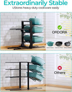 ORDORA Pots and Pans Organizer Under Cabinet 13.8", 6-Tier Adjustable Rack - Image 7