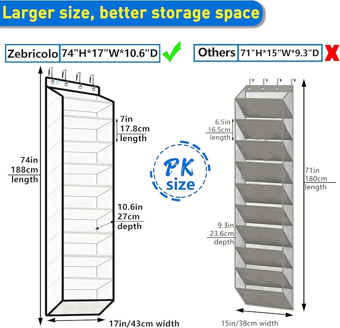 10 Tiers Shoe Organizer for Closet, 20 to 30 Pairs Shoe Rack Door - Image 6