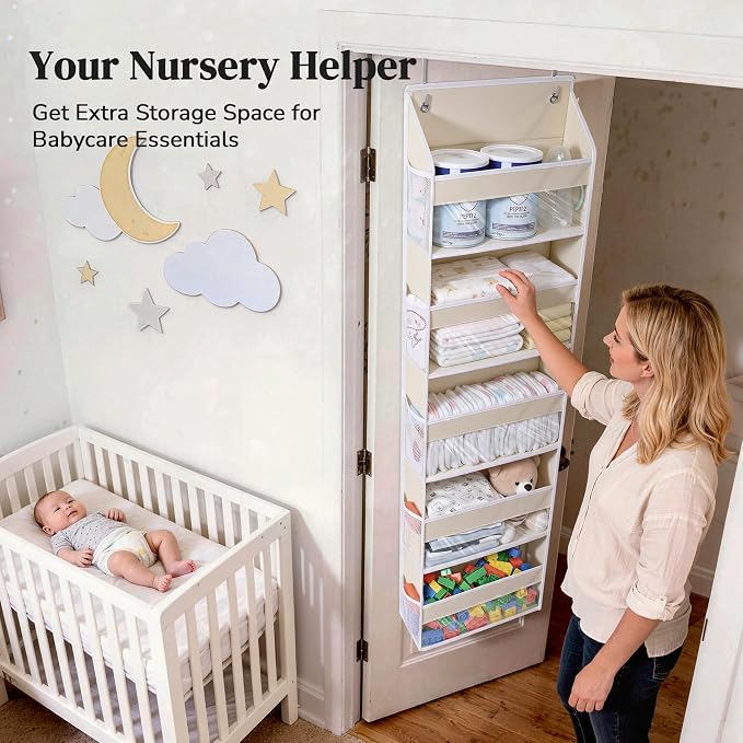 Ultra-Slim Over The Door Organizer for Narrow Gap & Small Space（Beige） - Image 7