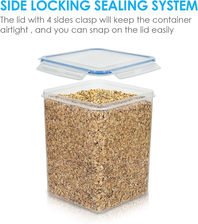 Vtopmart 5.2L Flour Sugar Storage Containers, 4 PCS, Blue - Image 4