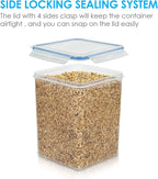 Vtopmart Large Food Storage Containers 5.2L / 175oz, 4 Pieces BPA Free Plastic Airtight Canisters for Flour, Sugar, Baking Supplies, Rice with Lids, 4 Measuring Cups and 24 Labels, Blue (Pack of 2) - Image 4