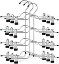 TOPIA HANGER 4 Tier Metal Skirt Hangers with Clips 80% Space Saving 3 Pack by TOPIAHANGER