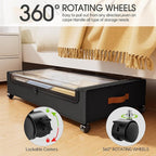 Yecaye 4 Pack Under Bed Storage with Wheels, Under Bed Storage Containers with Lids, Large Under Bed Rolling Storage with Clear Window & Label, Rolling Drawers for Clothes, Blankets, Books - Image 4