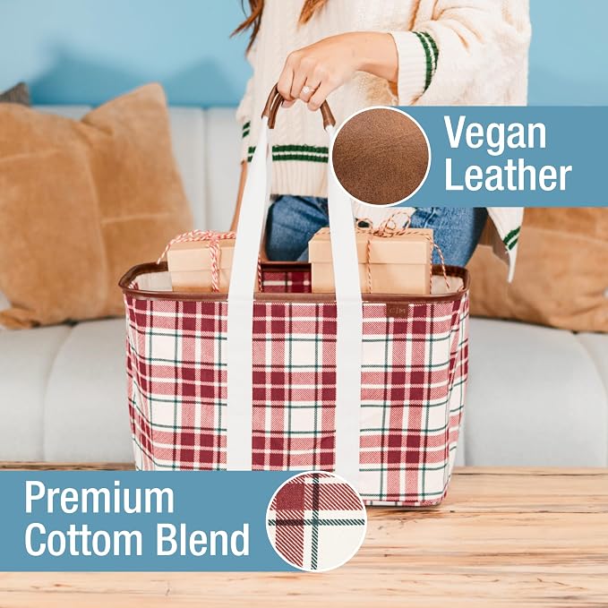 CleverMade Collapsible Tote LUXE, 30L Structured Tote Bag with Handles - Image 4
