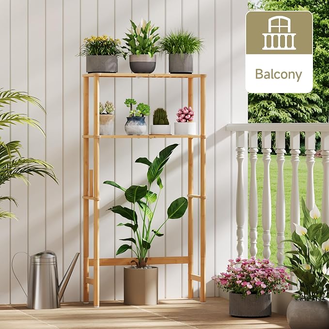 Over The Toilet Storage,2-Tier Bamboo Bathroom Shelf with Paper Holder - Image 9
