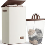 SOLEDI 100L Laundry Hamper with Lid, Large Collapsible Laundry Basket by SOLEDI