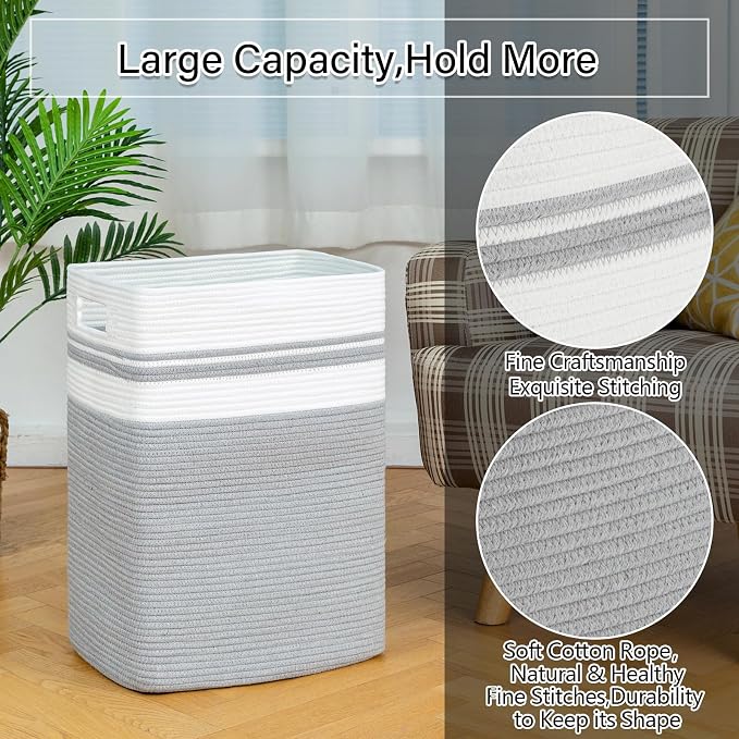 OIAHOMY 91L Laundry Hamper, XXXLarge Collapsible Laundry Basket Gray - Image 6