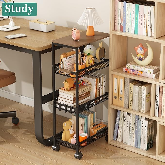 4-Tier Slim Utility Rolling Laundry Cart with Wheels, Easy to Assemble - Image 7