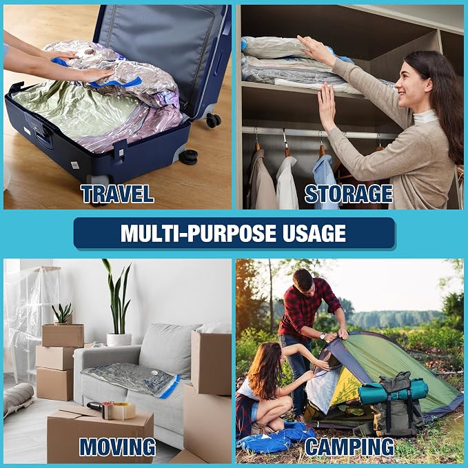 Vacuum Storage Bags Jumbo and XXL, Extra Large Vacuum Seal Bags for Bedding Blankets Comforters Clothing (4J+4XXL) - Image 5