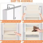Over The Door Organizer Storage Large Capacity Hanging Bedroom Storage | 4 Shelves, 40 LB Capacity, Foldable Mesh Design, Clear Window, Sturdy, Large Storage Organizer for Nursery, Pantry & Closet - Image 3