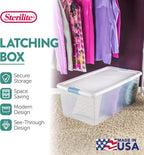 Sterilite Latching Box with Lids for Home and Office, 106 Quart, 24-Pack | Heavy-Duty and Stackable Plastic Containers with Latches for Closet, Cabinet, Bedroom, Bathroom and Dorm Room Organization - Image 3