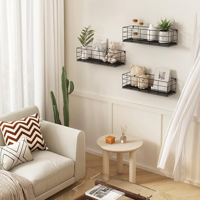 Fixwal Wire Frame Floating Shelves for Wall 4 Different Sizes, Black - Image 7