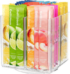 Drink Packet Organizer, Rotating Turntable Organizer with 4 Compartments by SlowSLog