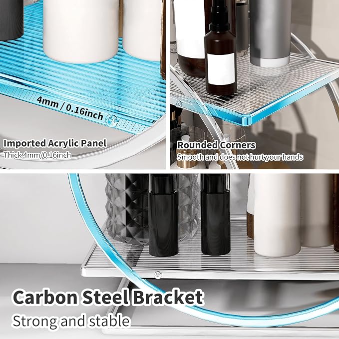 Makeup Perfume Organizer, Sliver 2-Tier Bathroom Counter Organizer - Image 4